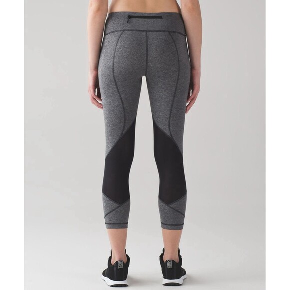 Lululemon Pace Rival Crop 22" Leggings Womens Gray Side Pockets. Sz 4 - Picture 11 of 16